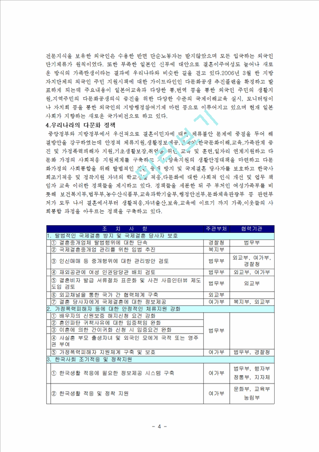 [사회과학]사회복지정책 - 다문화정책의 실태와 현황, 문제점 및 향후 개선방안.hwp